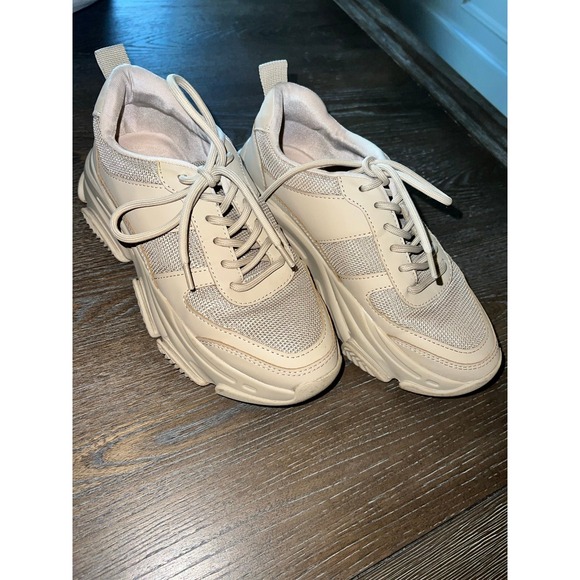 Steve Madden Shoes - Steve Madden Women's Chunky Cream and Tan Trainers Size 7.5